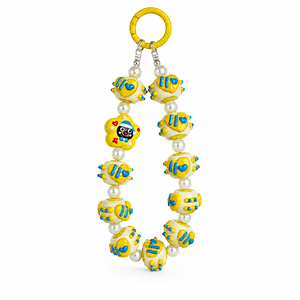 Yellow Cartoon Bead Keychain - 1