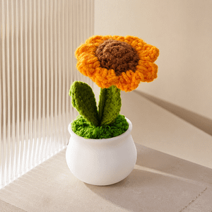 Crocheted Sunflower Planter - 2
